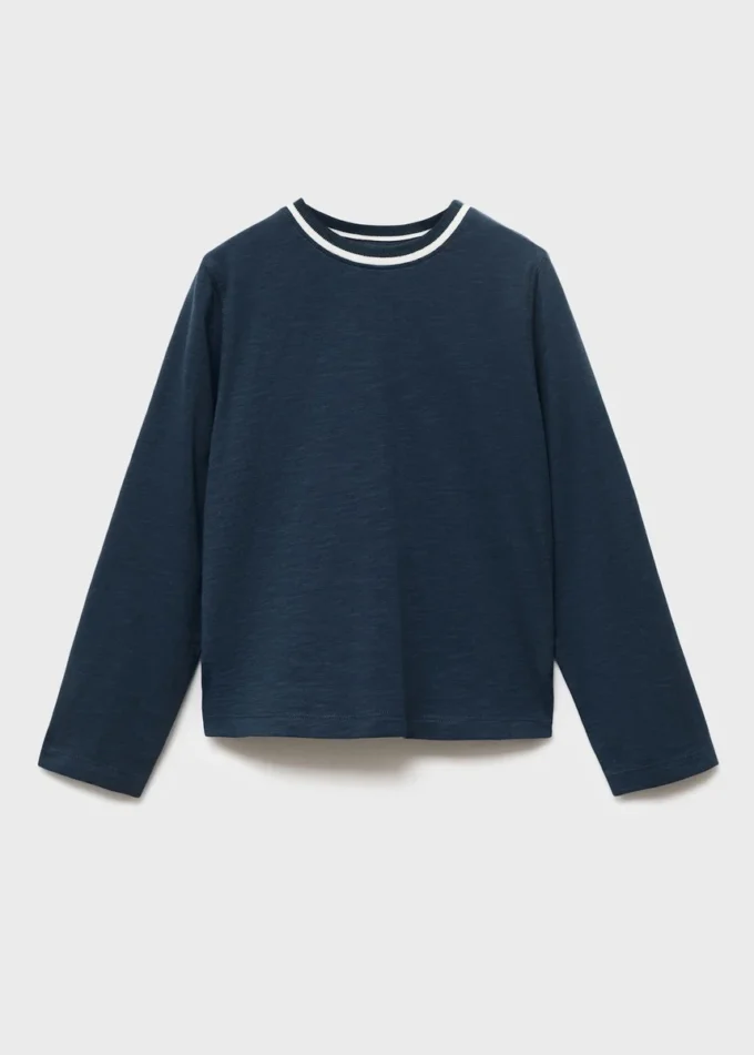 Koszulka z kontrastowym dekoltem Koszulka z kontrastowym dekoltem