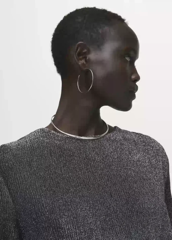 Koszulka z krótkim rękawem z lureksu Koszulka z krótkim rękawem z lureksu