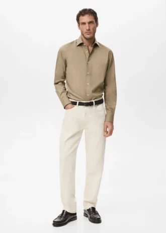 Koszulka z lyocellu i bawełny o dopasowanym kroju