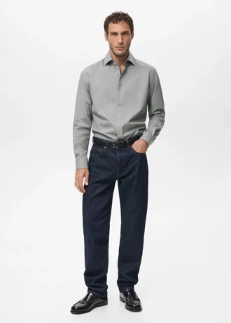 Koszulka z lyocellu i bawełny o dopasowanym kroju