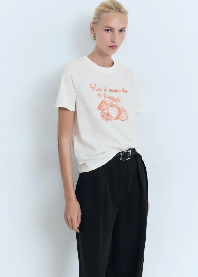 Koszulka z mieszanki bawełny z nadrukiem Koszulka z mieszanki bawełny z nadrukiem