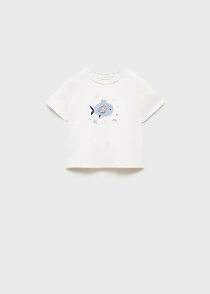 Koszulka z mieszanki bawełny z nadrukiem Koszulka z mieszanki bawełny z nadrukiem