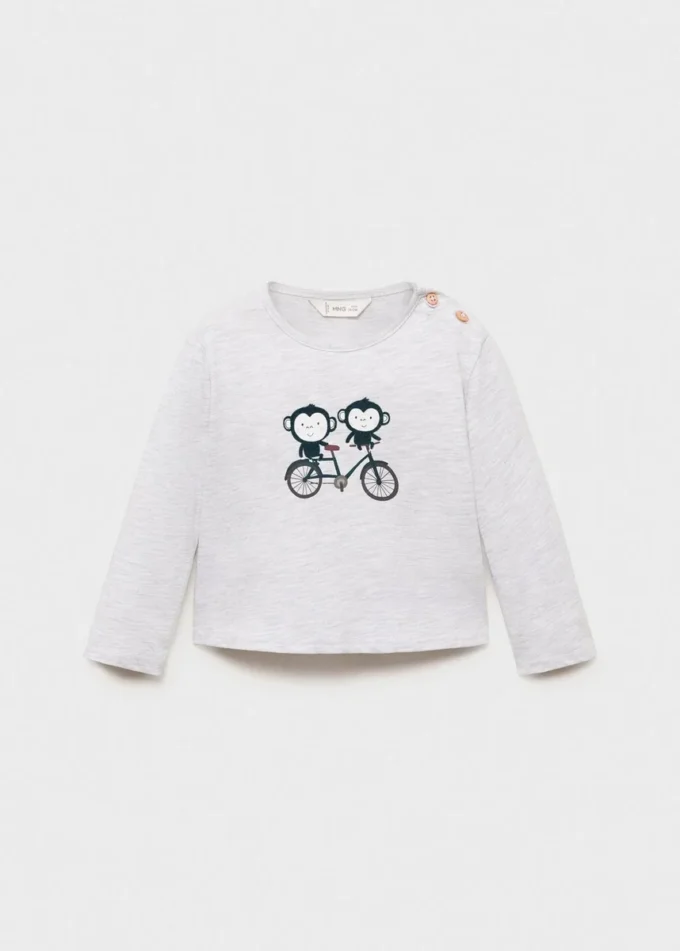 Koszulka z mieszanki bawełny z nadrukiem Koszulka z mieszanki bawełny z nadrukiem