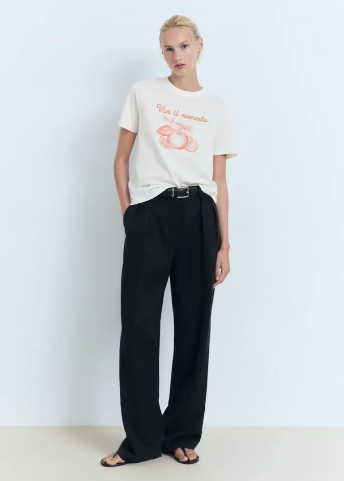 Koszulka z mieszanki bawełny z nadrukiem Koszulka z mieszanki bawełny z nadrukiem