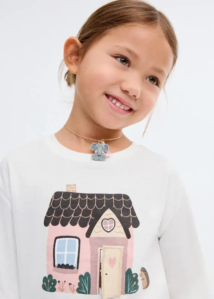 Koszulka z mieszanki bawełny z nadrukiem Koszulka z mieszanki bawełny z nadrukiem