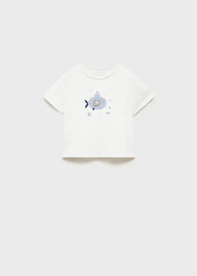 Koszulka z mieszanki bawełny z nadrukiem Koszulka z mieszanki bawełny z nadrukiem