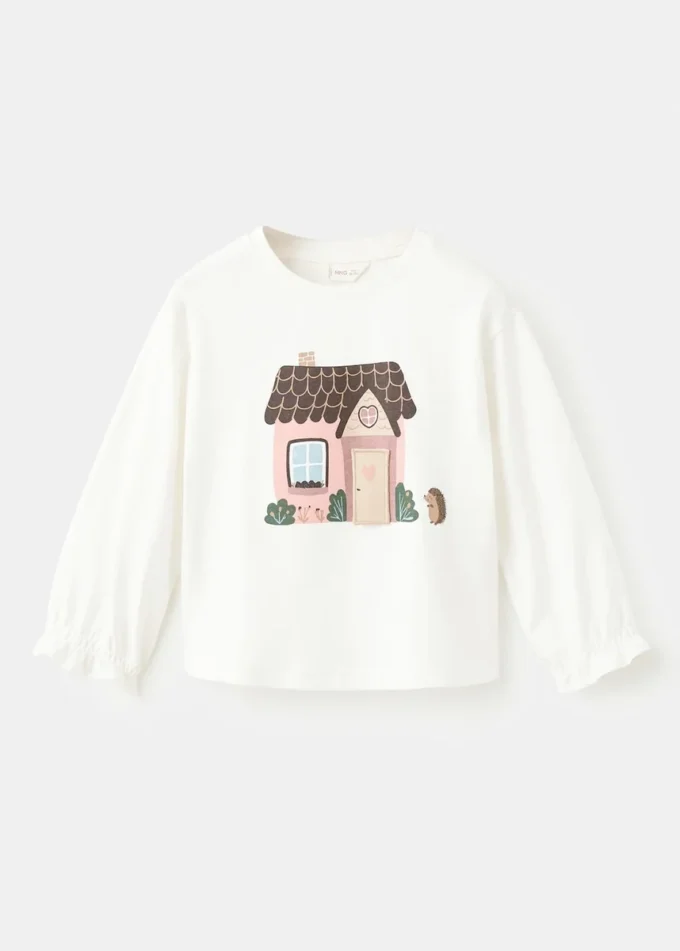 Koszulka z mieszanki bawełny z nadrukiem Koszulka z mieszanki bawełny z nadrukiem