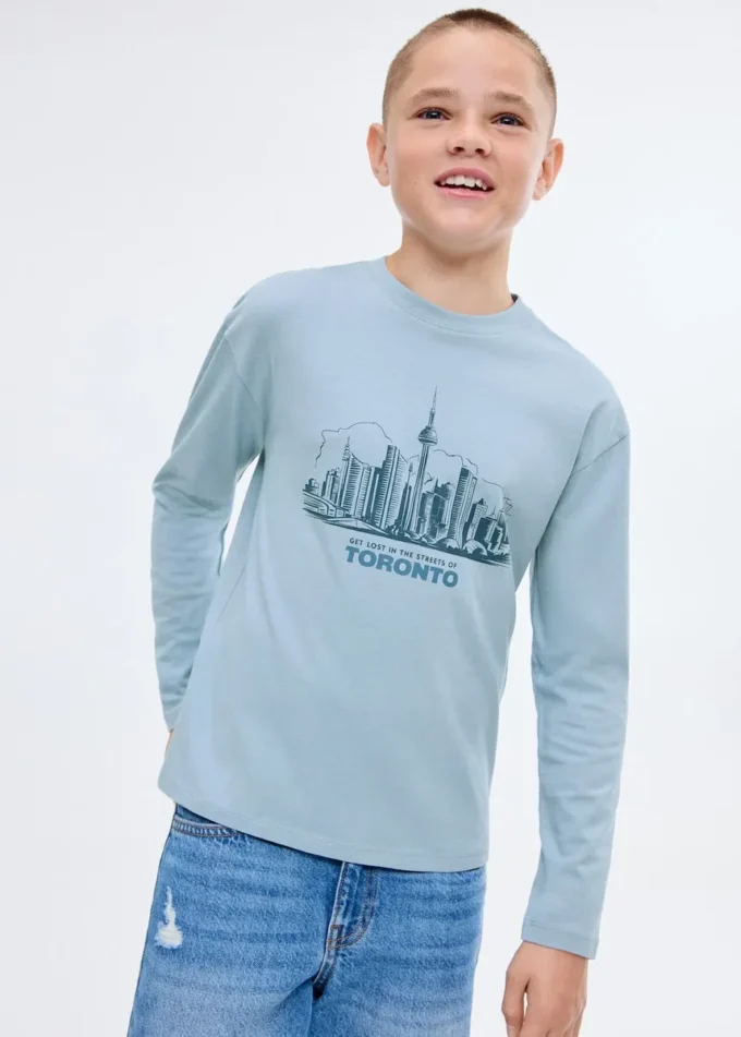 Koszulka z nadrukiem i długim rękawem Koszulka z nadrukiem i długim rękawem