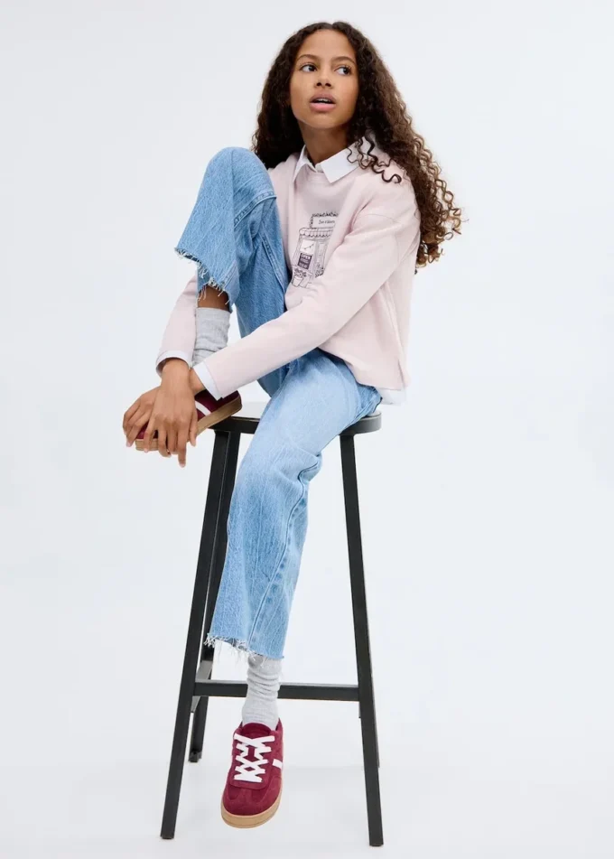 Koszulka z nadrukiem i długim rękawem MANGO USA Koszulka z nadrukiem i długim rękawem MANGO USA