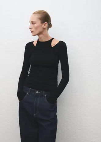 Koszulka z prążkowanej dzianiny