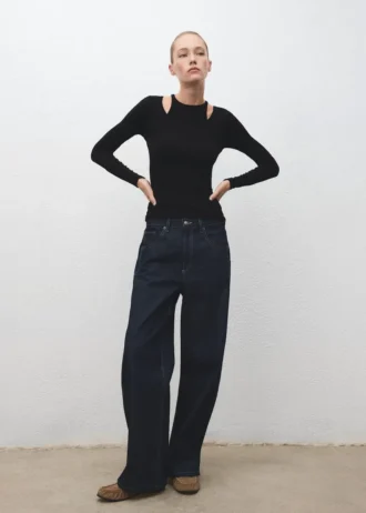 Koszulka z prążkowanej dzianiny