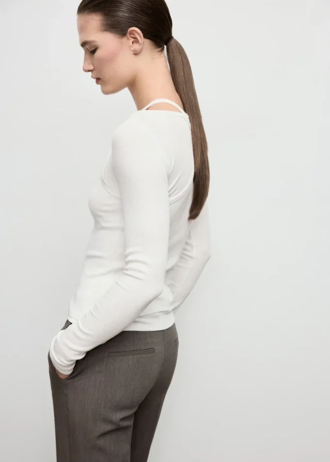 Koszulka z prążkowanej dzianiny Koszulka z prążkowanej dzianiny