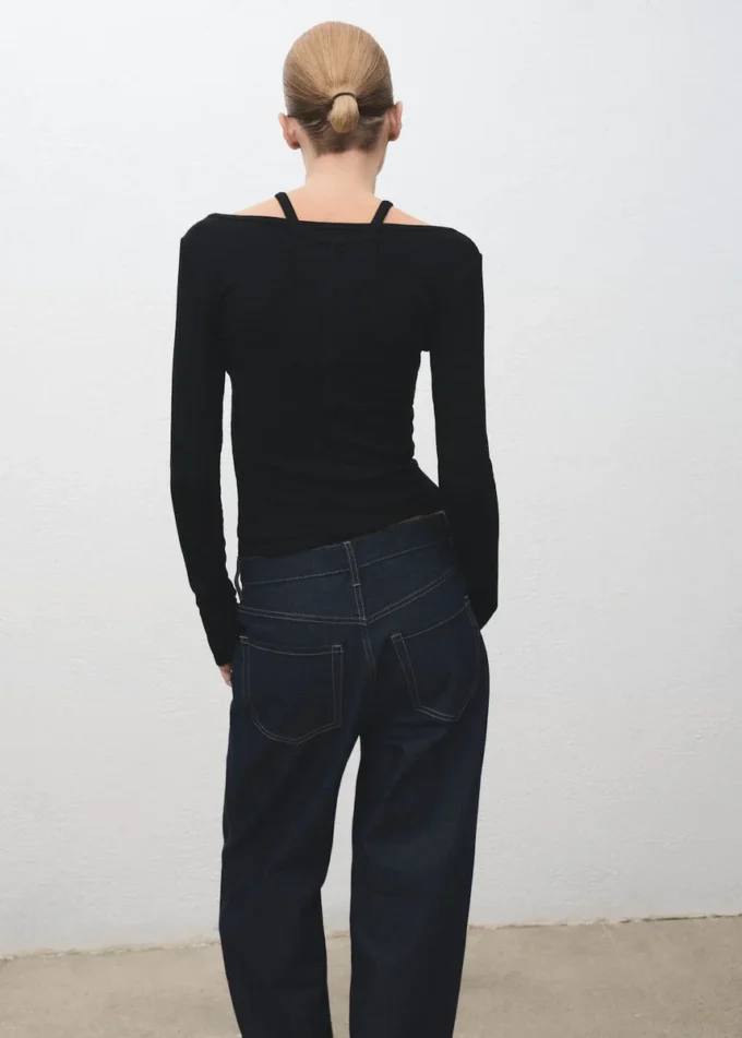 Koszulka z prążkowanej dzianiny Koszulka z prążkowanej dzianiny