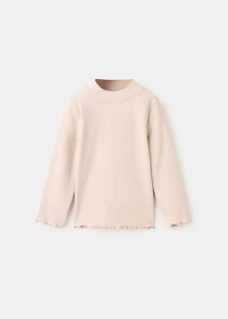 Koszulka z prążkowanym golfem Koszulka z prążkowanym golfem