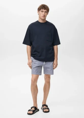 Kąpielówki z tkaniny seersucker