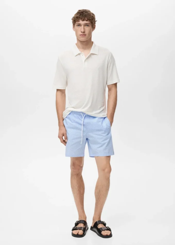 Kąpielówki z tkaniny seersucker Kąpielówki z tkaniny seersucker