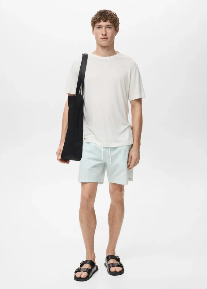 Kąpielówki z tkaniny seersucker Kąpielówki z tkaniny seersucker