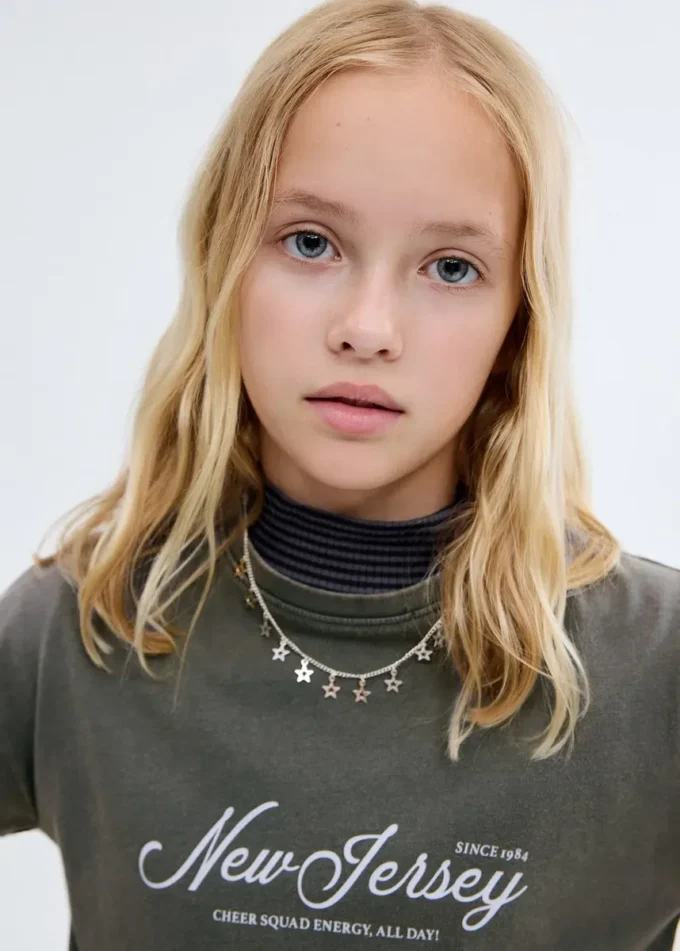 Krótka koszulka z nadrukiem Krótka koszulka z nadrukiem