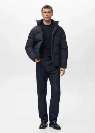 Krótka kurtka puchowa z powłoką hydrofobową