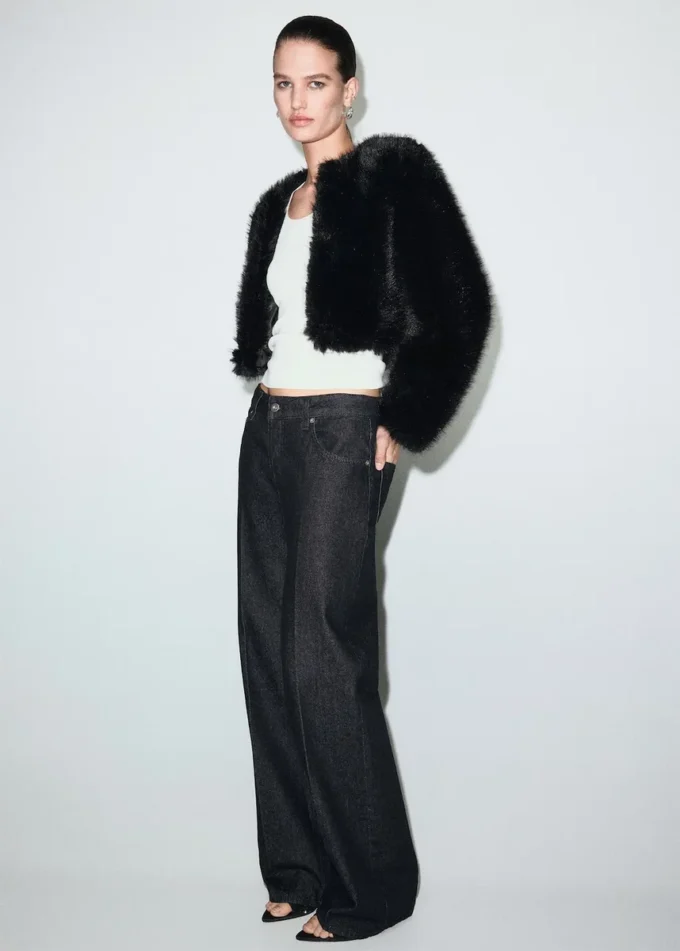 Krótka kurtka ze sztucznego futra Krótka kurtka ze sztucznego futra