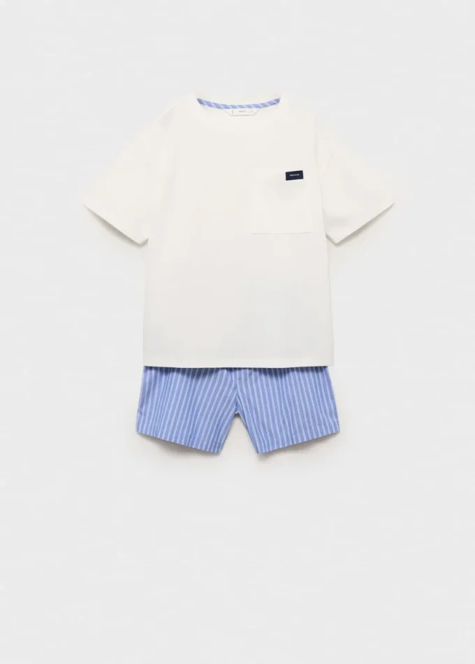 Krótka piżama w paski Krótka piżama w paski