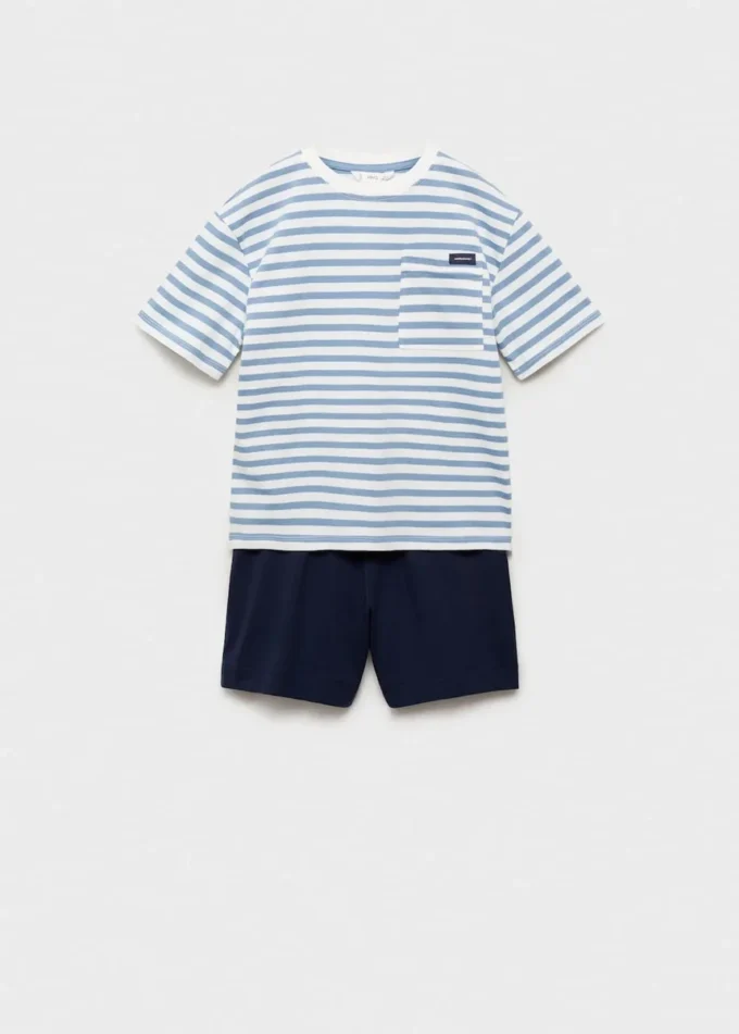 Krótka piżama w paski Krótka piżama w paski