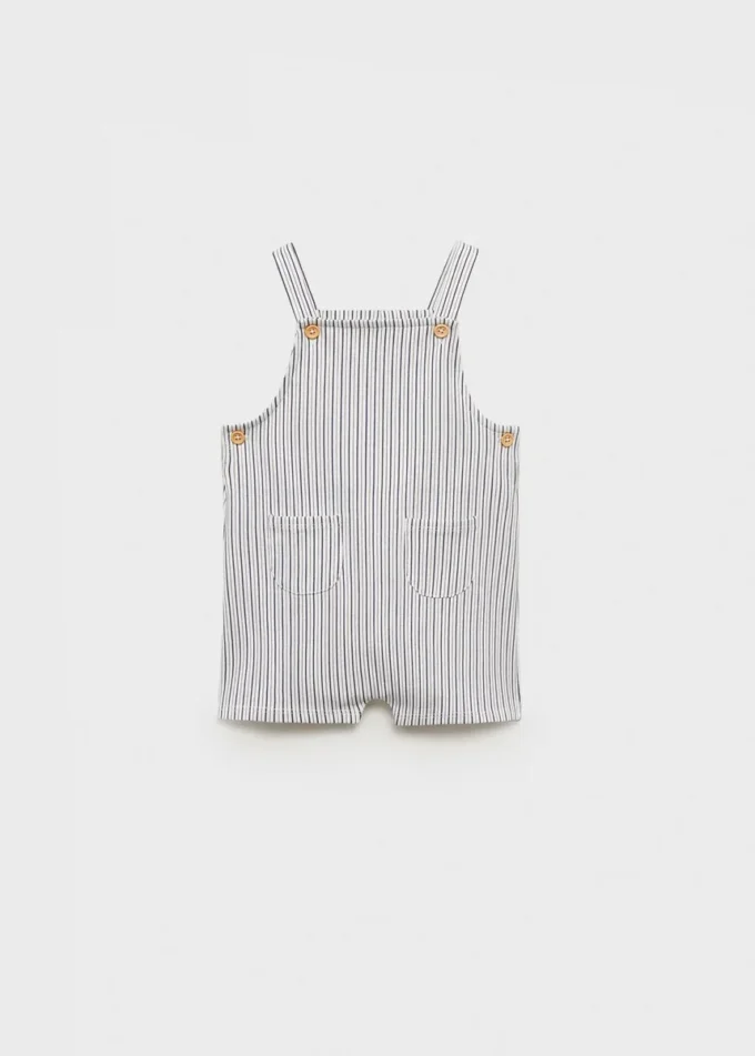 Krótkie ogrodniczki w paski Krótkie ogrodniczki w paski