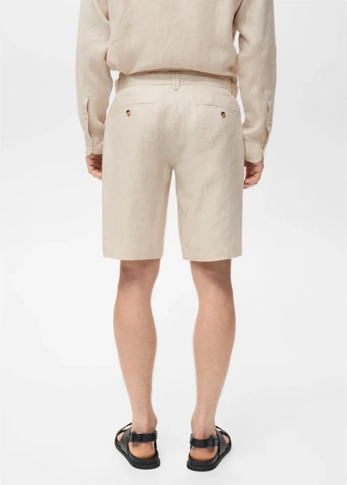 Krótkie spodenki slim fit, 100% len Krótkie spodenki slim fit, 100% len