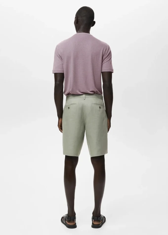 Krótkie spodenki slim fit, 100% len Krótkie spodenki slim fit, 100% len