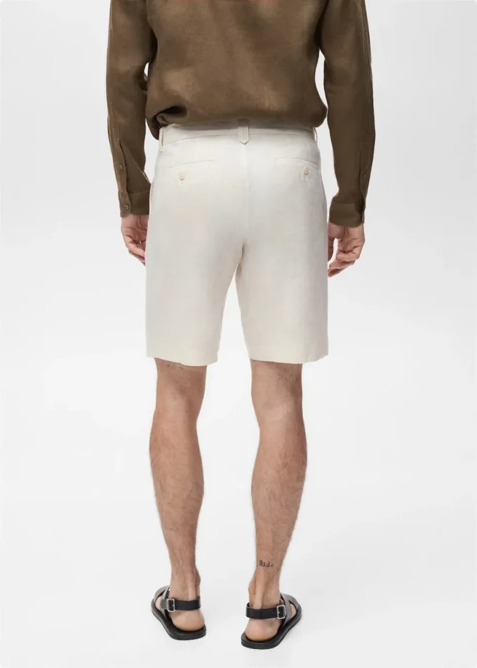 Krótkie spodenki slim fit, 100% len Krótkie spodenki slim fit, 100% len