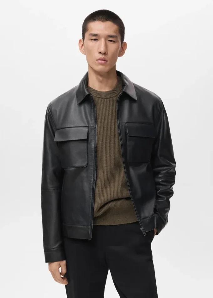 Kurtka 100% skóra z kieszeniami Kurtka 100% skóra z kieszeniami