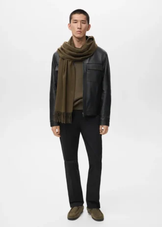 Kurtka 100% skóra z kieszeniami