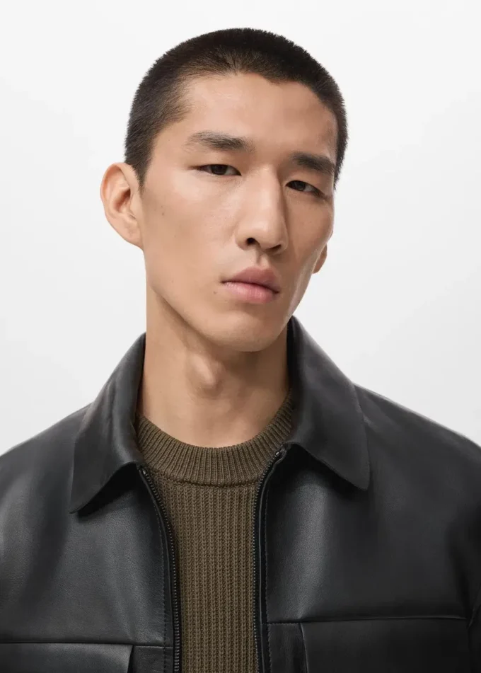 Kurtka 100% skóra z kieszeniami Kurtka 100% skóra z kieszeniami