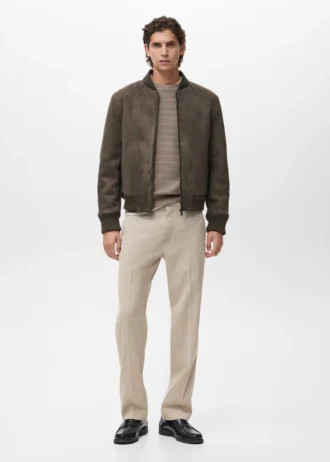 Kurtka bomberka z efektem zamszu