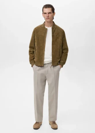 Kurtka bomberka z zamszu