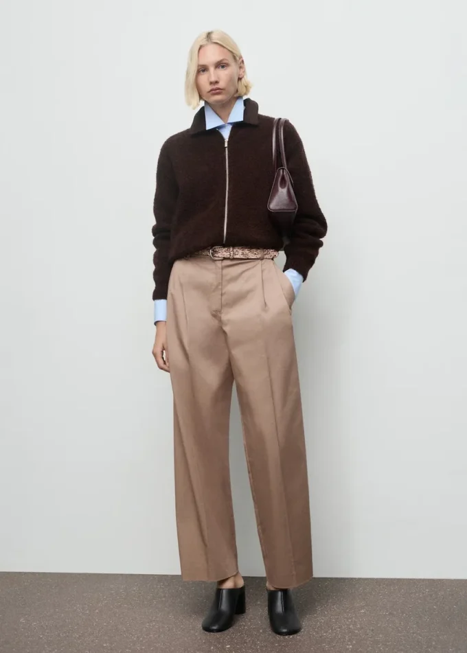 Kurtka bouclé z kołnierzem z sztruksu Kurtka bouclé z kołnierzem z sztruksu