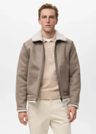 Kurtka dwustronna z detalami z owczej skóry