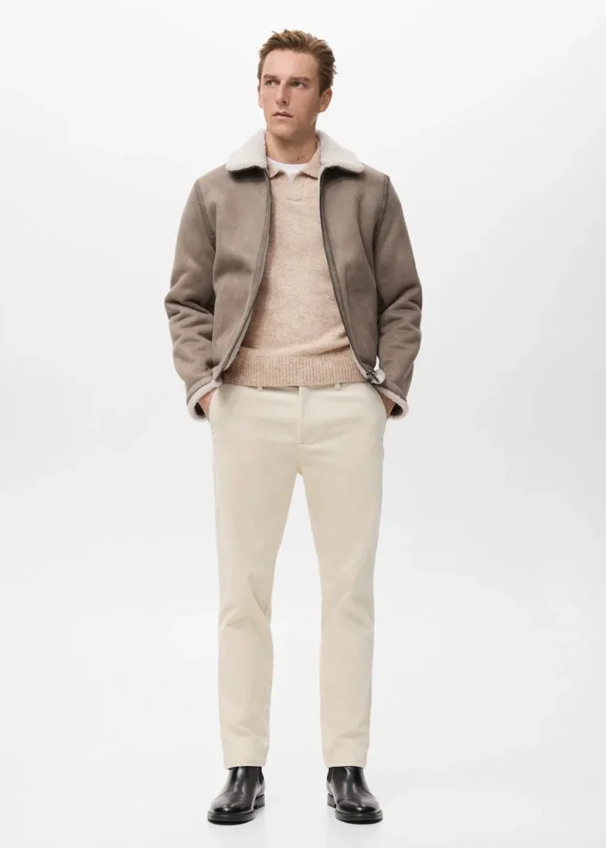 Kurtka dwustronna z detalami z owczej skóry Kurtka dwustronna z detalami z owczej skóry