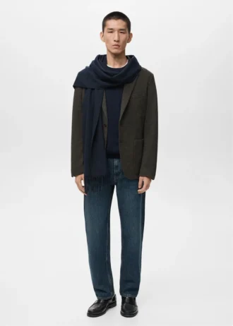 Kurtka slim fit w drobną kratkę