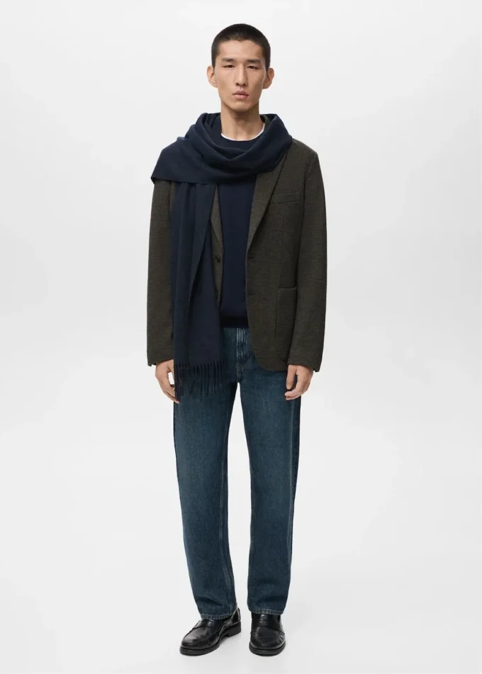 Kurtka slim fit w drobną kratkę