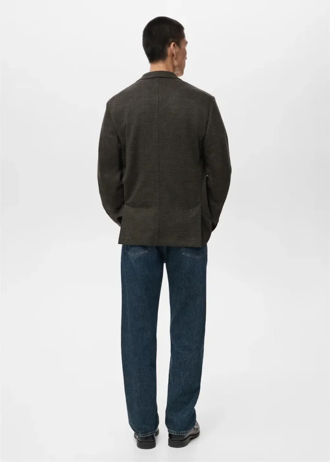 Kurtka slim fit w drobną kratkę