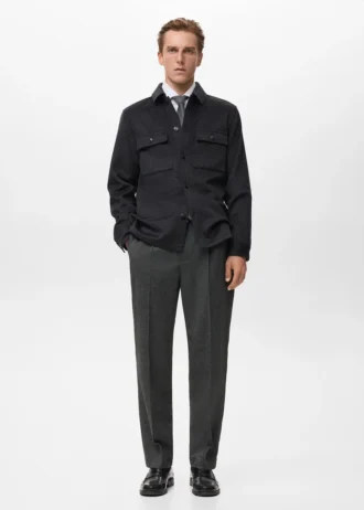 Kurtka w kratę z mieszanki wełny Kurtka w kratę z mieszanki wełny