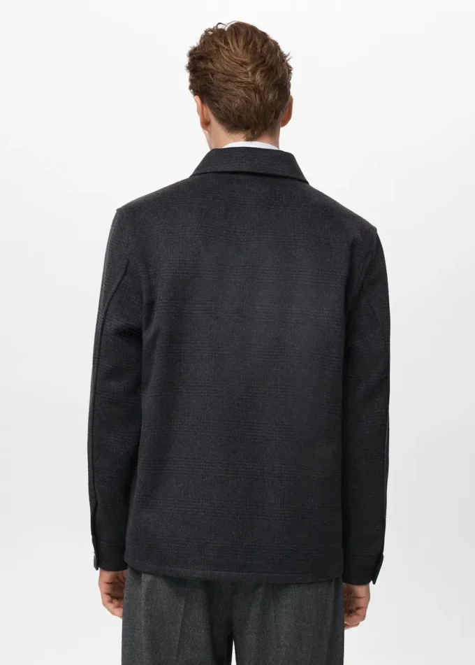 Kurtka w kratę z mieszanki wełny Kurtka w kratę z mieszanki wełny