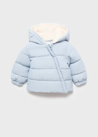 Kurtka z kapturem z efektem owczej skóry