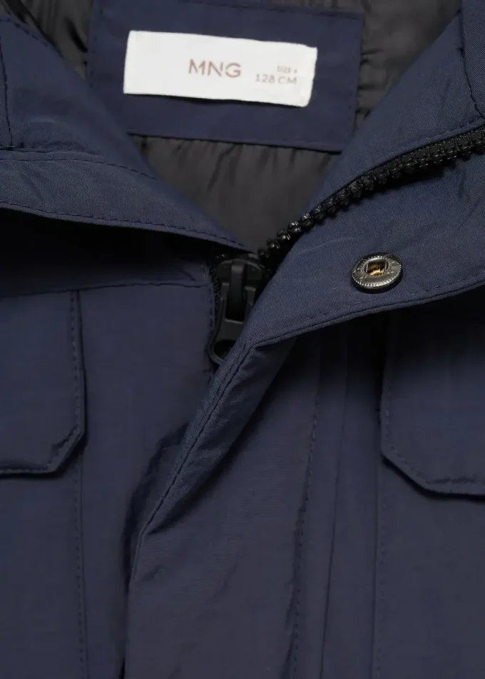 Kurtka z kapturem z efektem owczej skóry