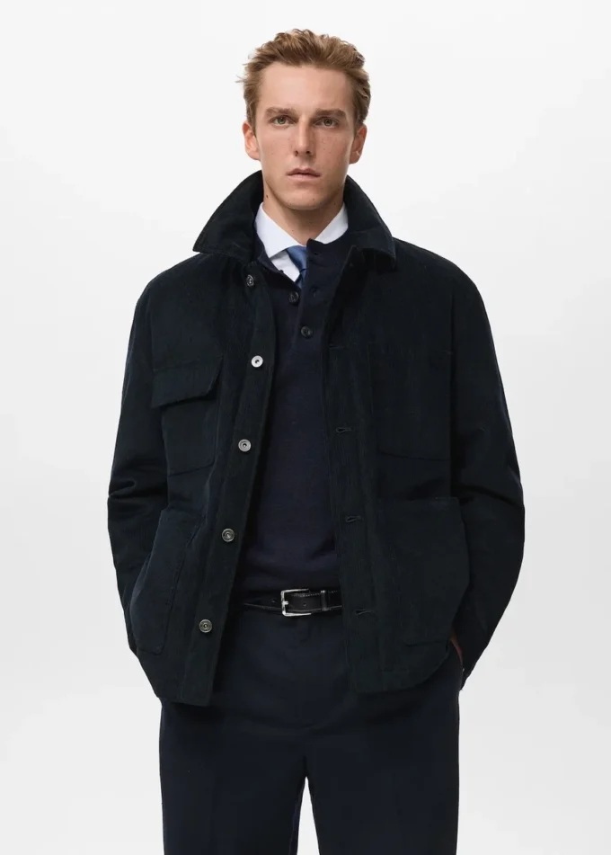 Kurtka z kieszeniami z tkaniny sztruksowej Kurtka z kieszeniami z tkaniny sztruksowej