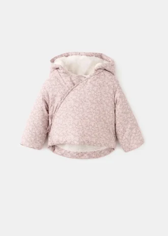 Kurtka z kwiatowym wzorem i podszewką z owczej skóry