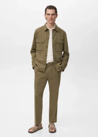 Kurtka z lyocellu i bawełny z kieszeniami Kurtka z lyocellu i bawełny z kieszeniami