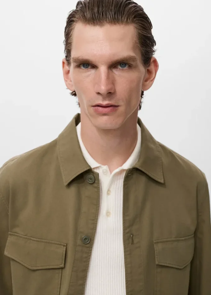 Kurtka z lyocellu i bawełny z kieszeniami Kurtka z lyocellu i bawełny z kieszeniami