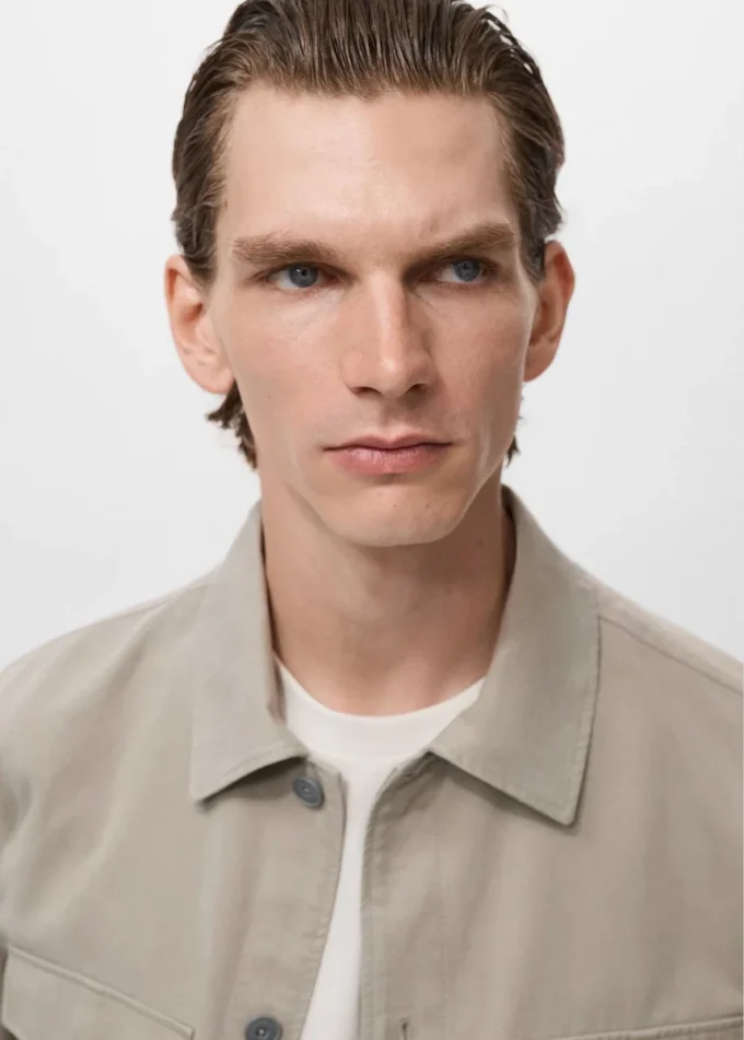 Kurtka z lyocellu i bawełny z kieszeniami Kurtka z lyocellu i bawełny z kieszeniami